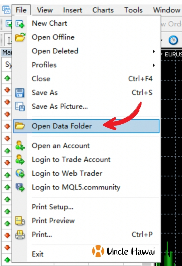 Locate the data folder